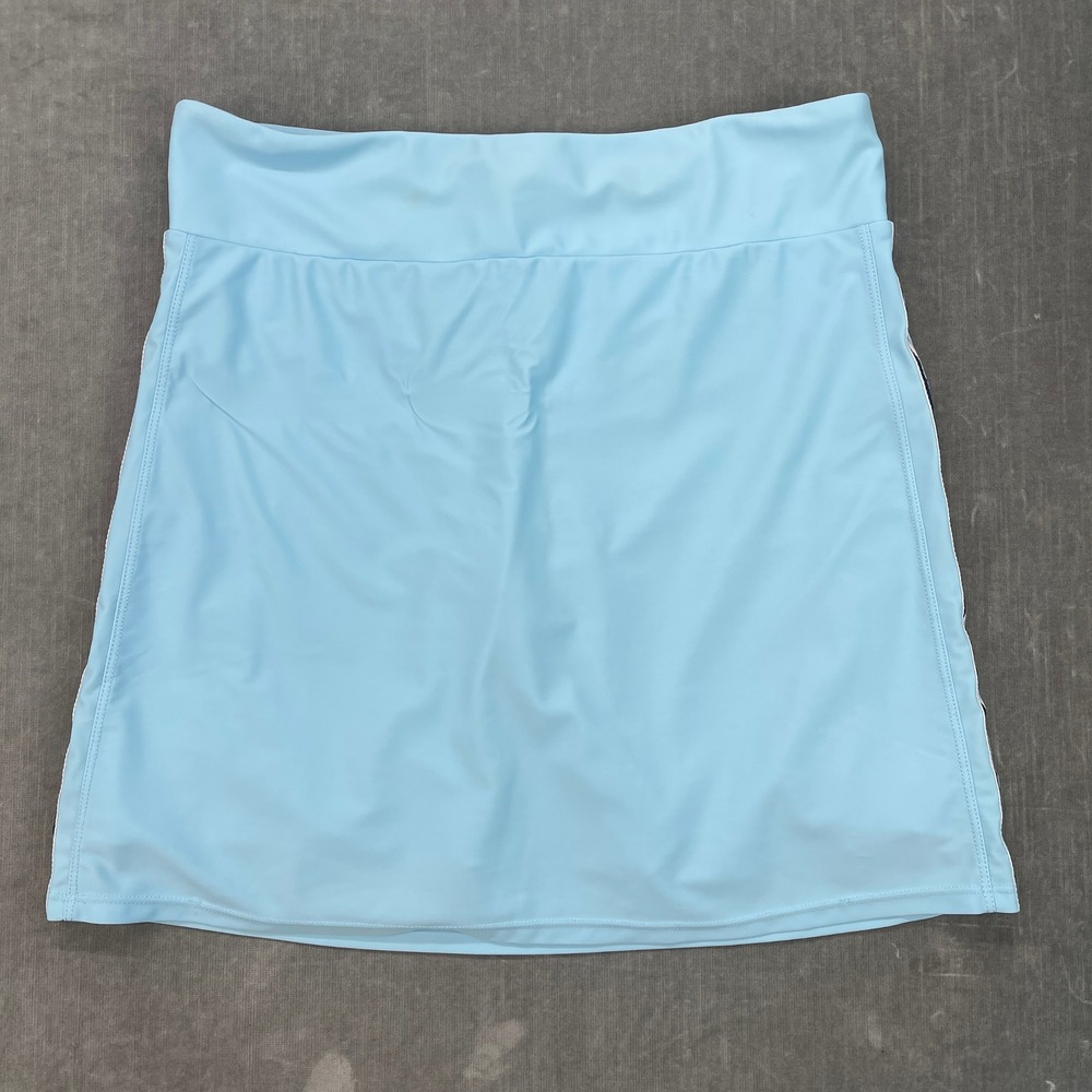 Movetes Women M‎ Light Blue Athletic Skort Back Pocket Side Stripe Performance